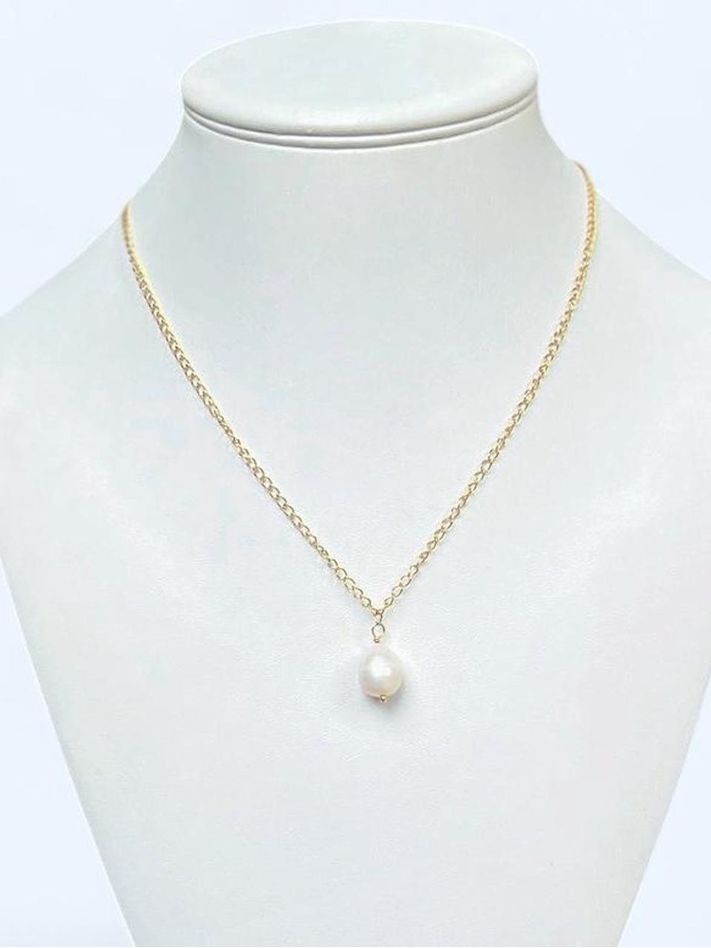 Victoria Emerson Gold Tone Pearl Drop & Back-Drop Wax Seal Coin Necklace